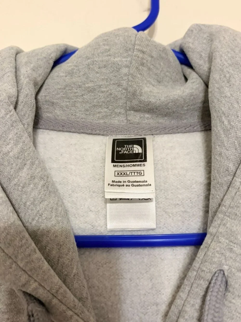 Men's The North Face Gray Logo Full Zip Logo Hoodie Sweatshirt Size 3XL